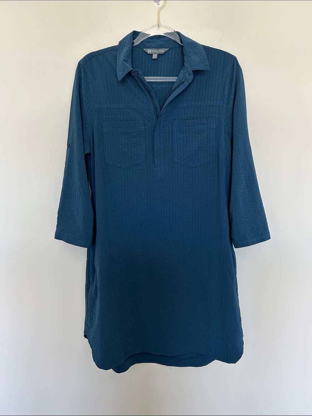 title nine Long Sleeve Golf Active Utility Dress Teal Blue Color Size Medium